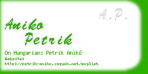 aniko petrik business card
